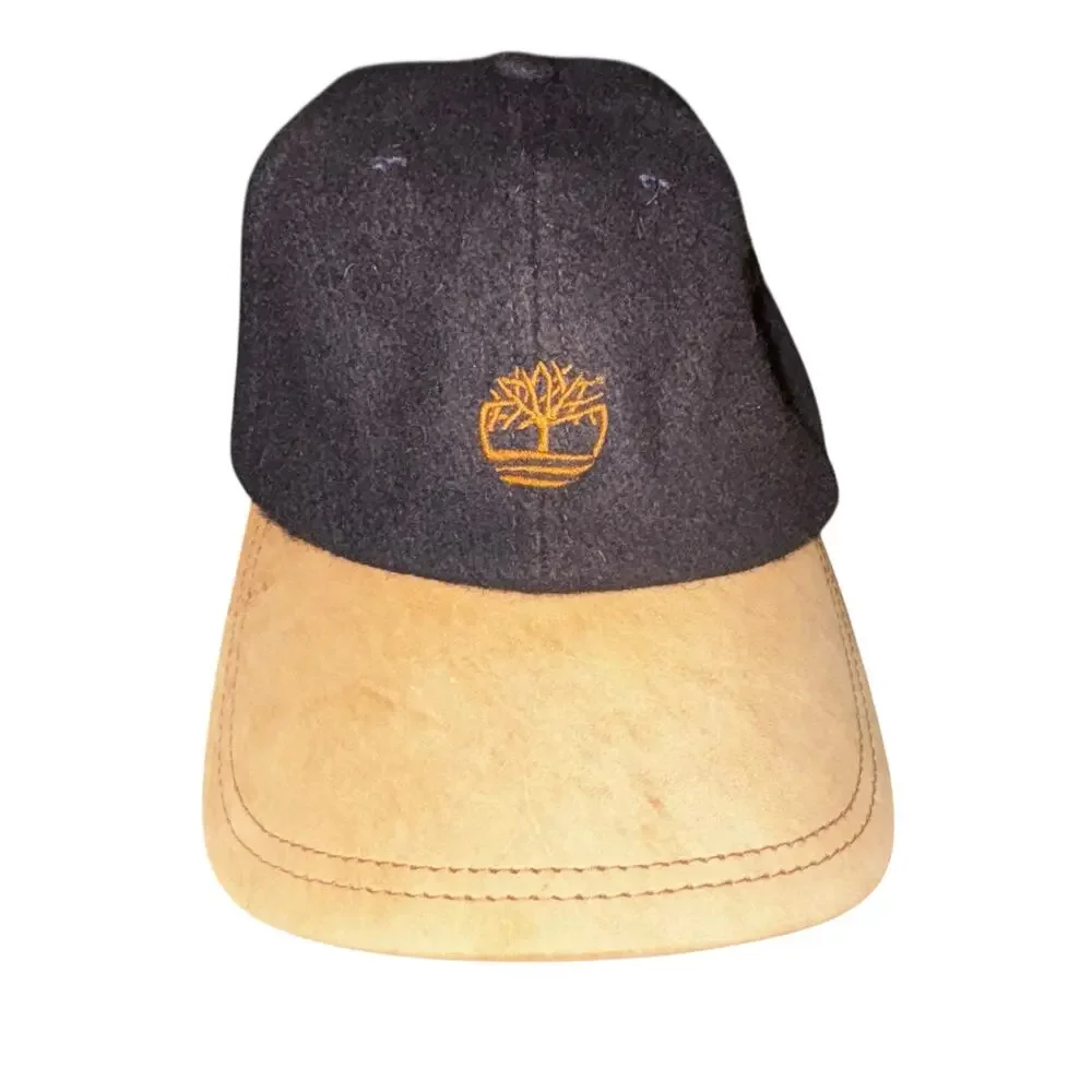 Timberland Blue Wool Suede Baseball Hat Cap Mens OS Adjustable Outdoorsy